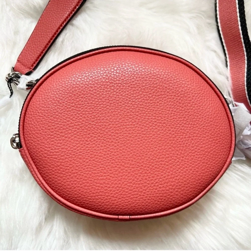 New! MARC JACOBS Logo The Rewind Leather Crossbody Bag in Salmon Pink - Picture 10 of 14
